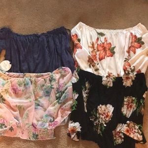 Floral off the shoulder tops
